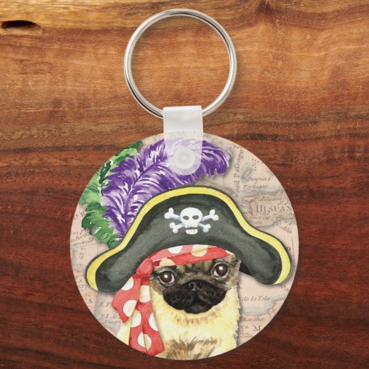 Pug Pirate キーホルダー (正面)