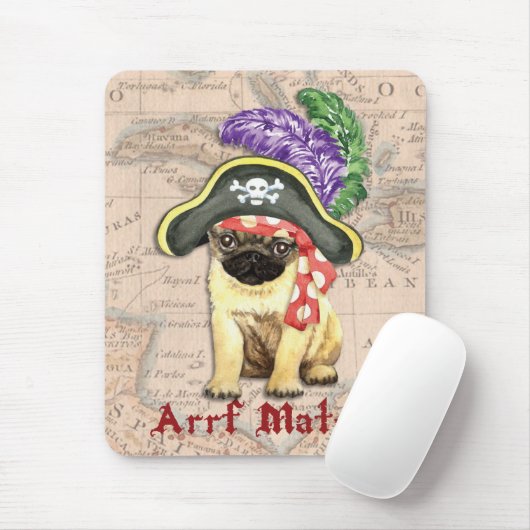 Pug Pirate マウスパッド (マウス)