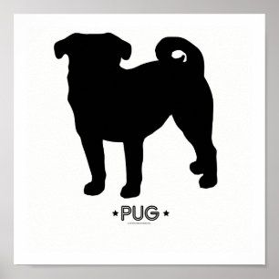 Pug Print ポスター