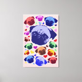 Pug Puppy Dog PopArt Retro Style キャンバスプリント (正面)