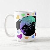 Pug Puppy Dog PopArt Retro Style コーヒーマグカップ (左)
