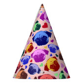 Pug Puppy Dog PopArt Retro Style パーティーハット (左)