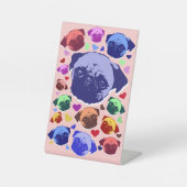 Pug Puppy Dog PopArt Retro Style 台座サイン (正面)