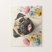 Pug Puzzle – Watercolor ジグソーパズル (縦)