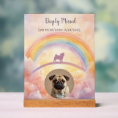Pug Rainbow Bridge Memorial Acrylic Sign Pet Loss アクリルサイン (ニュートラル)