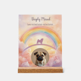 Pug Rainbow Bridge Memorial Acrylic Sign Pet Loss アクリルサイン