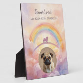 Pug Rainbow Bridge Memorial Plaque Watercolor Pet フォトプラーク (側面)