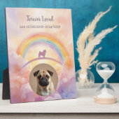 Pug Rainbow Bridge Memorial Plaque Watercolor Pet フォトプラーク (側面)