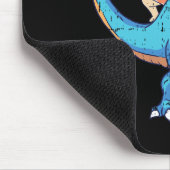 Pug Riding T-rex Surfing Dinosaur Funny Dog Lover  マウスパッド (コーナー)