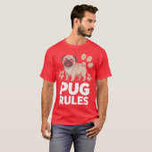 Pug Rules Dograiner Pet Breeder Pup Owner Puppy Lo Tシャツ (正面フル)