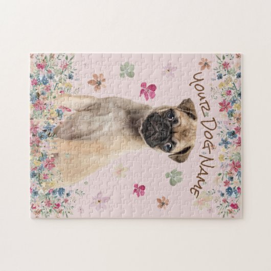 Pug Sad Dog Face game ジグソーパズル (横)