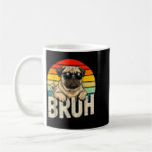 Pug Says Bruhadorable Dog Funny Humor Fashion Meme コーヒーマグカップ (左)