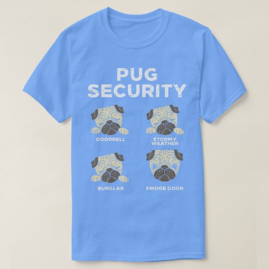 Pug Security Funny Animal Pet Dog Lover Owner Men  Tシャツ (デザイン正面)