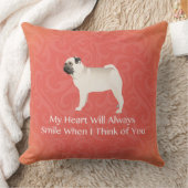 Pug Silhouette 考える's of Youデザイン クッション (ブランケット)