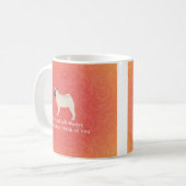 Pug Silhouette 考える's of Youデザイン コーヒーマグカップ (正面左)