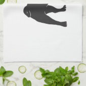 Pug silhouette – 背景色を選択 キッチンタオル (折り畳み)