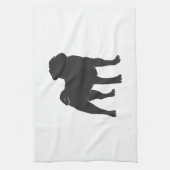 Pug silhouette – 背景色を選択 キッチンタオル (縦)
