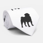 Pug silhouette – 背景色を選択 ネクタイ (ロール)