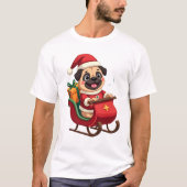 Pug Sleigh Ride Tシャツ (正面)