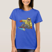 Pug Snowboarder Snowboard Tシャツ (正面)
