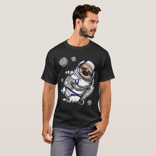 Pug Space Astronaut Tシャツ (正面フル)