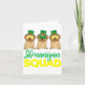 Pug Squad Funny Lucky St Patricks Day 2020 Team Gr カード (正面)