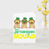 Pug Squad Funny Lucky St Patricks Day 2020 Team Gr カード (黄色い花)