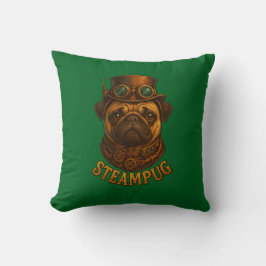 Pug Steampunk Cushion Vintage retro dog art  クッション