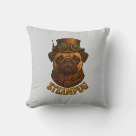 Pug Steampunk Cushion Vintage retro dog art  クッション