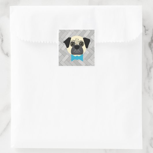Pug Sticker スクエアシール (バッグ)