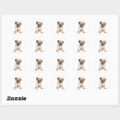 Pug Sticker –  Classic Round Sticker, Dog Lover ラウンドシール (シート)