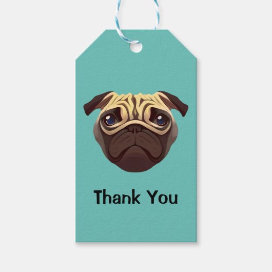 Pug Thank you ギフトタグ (正面)