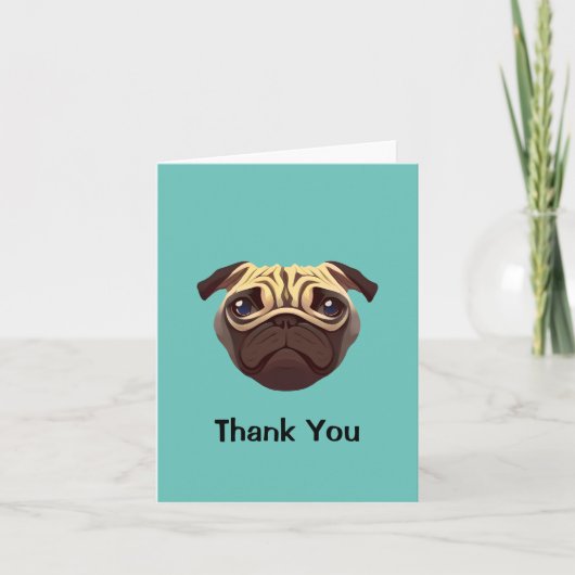 Pug Thank you 招待状 (正面)