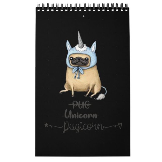 Pug unicorn等PUGICORN カレンダー (カバー)