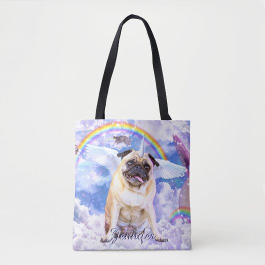 Pug unicorn – かわいいPugicorn トートバッグ (正面)