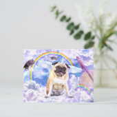 Pug unicorn – かわいいPugicorn ポストカード (スタンド正面)