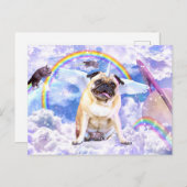 Pug unicorn – かわいいPugicorn ポストカード (正面/裏面)