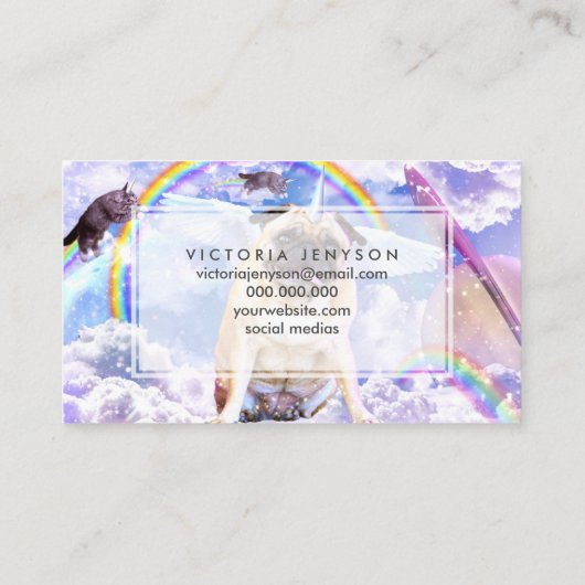 Pug unicorn – かわいいPugicorn 名刺 (裏面)