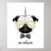 Pug Unicorn | Be Unique ポスター (正面)