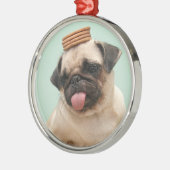 Pug Wants Treats メタルオーナメント (左)