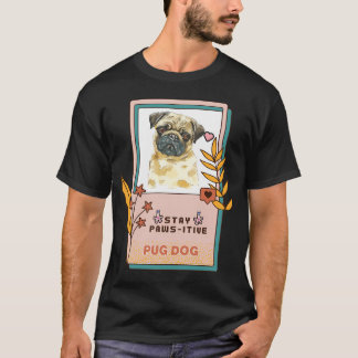 Pug Watercolor Drawing Dog Breed Tシャツ