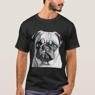 Pug With Blue Eyes Tシャツ