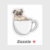 Pug with Cup of Coffee シール (シート)