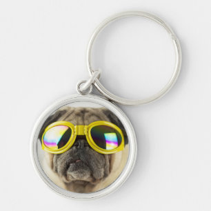 Pug with Goggles キーホルダー