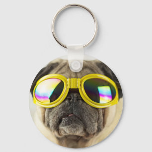 Pug with Goggles キーホルダー