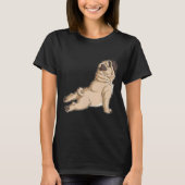 Pug Yoga男性愛犬家子犬のポおもしろいーズGif Tシャツ (正面)