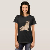 Pug Yoga男性愛犬家子犬のポおもしろいーズGif Tシャツ (正面フル)