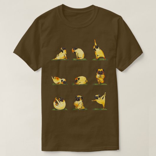 Pug Yoga Water Color Tシャツ (デザイン正面)