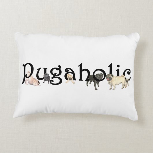 Pugaholicのアクセントの枕16" x12 " アクセントクッション (裏面)