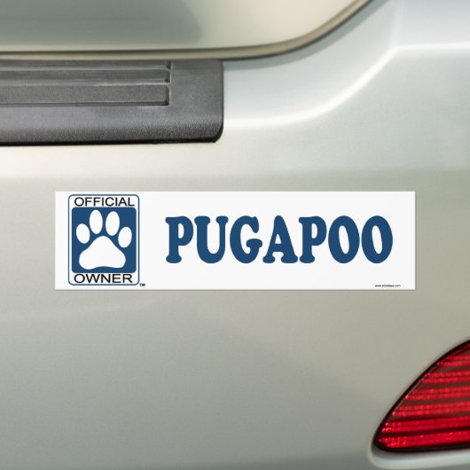 Pugapooの青 バンパーステッカー (車上)